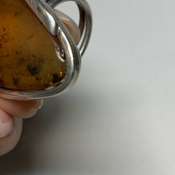 925 Sterling Silver and amber  ring size7 / 052024-RG0050 B - Picture 8 of 10
